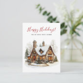 Happy Holidays Neue Zuhause Moving Ankündigungspostkarte (Stehend Vorderseite)