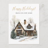 Happy Holidays Neue Zuhause Moving Ankündigungspostkarte (Vorderseite)