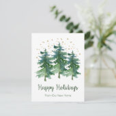 Happy Holidays Neue Zuhause Pine Trees Ankündigung (Stehend Vorderseite)
