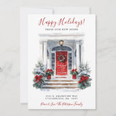 Happy Holidays Neue Zuhause Red Door Moving Ankündigung (Vorderseite)