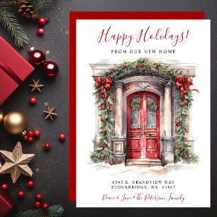 Happy Holidays Neue Zuhause Red Door Moving Ankündigung