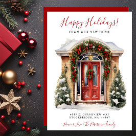 Happy Holidays Neue Zuhause Red Door Moving Ankündigung