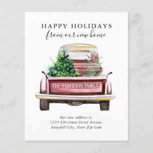 Happy Holidays Neue Zuhause Vintager roter Lkw Bew