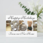 Happy Holidays - New Address Christmas Card Einladung (Stehend Vorderseite)