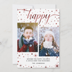Happy Holidays & New Year Sessing 2-Foto Feiertagskarte