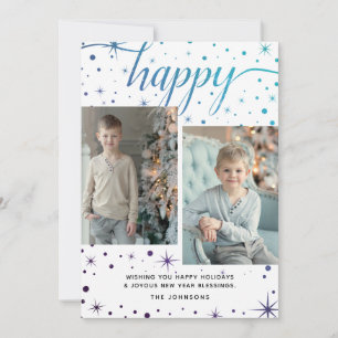 Happy Holidays & New Year Sessing 2-Foto Feiertagskarte