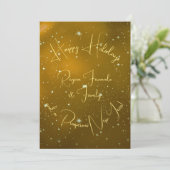 Happy Holidays New Year Stars Gold Typografie Karte (Stehend Vorderseite)