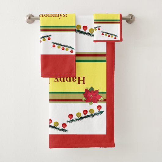 Happy Holidays, New Year, Weihnachtshandtuch Set (Insitu)