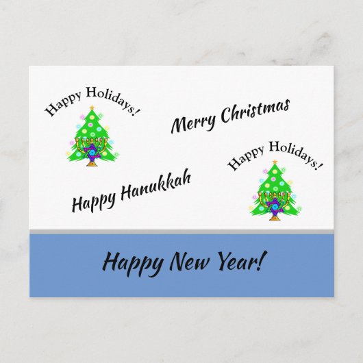 Happy Holidays New Years Postkarte (Vorderseite)