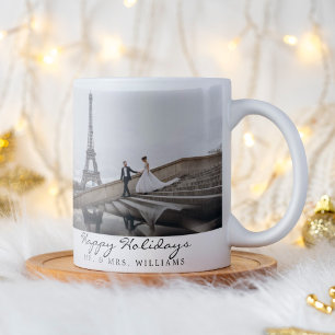 Happy Holidays Newlywed Foto Collage Kaffeetasse