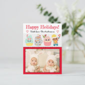 Happy Holidays Niedlich farbenfrohe Kawaii Cookies Postkarte (Stehend Vorderseite)