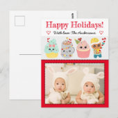 Happy Holidays Niedlich farbenfrohe Kawaii Cookies Postkarte (Vorne/Hinten)