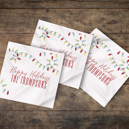 Happy Holidays Niedlich farbenfrohe String Lights Serviette