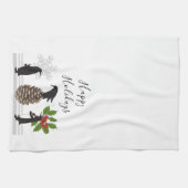 Happy Holidays Niedlich Funny Christmas Penguin Geschirrtuch (Horizontal)