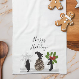 Happy Holidays Niedlich Funny Christmas Penguin Geschirrtuch