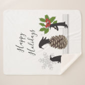 Happy Holidays Niedlich Funny Christmas Penguin Sherpadecke (Vorderseite (Horizontal))
