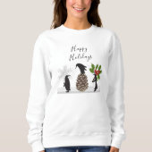 Happy Holidays Niedlich Funny Christmas Penguin Sweatshirt (Vorderseite)