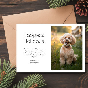 Happy Holidays Niedlich Hund Foto Weihnachtskarte Feiertagskarte