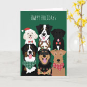 Happy Holidays Niedlich Hunde Karte (Gelbe Blume)