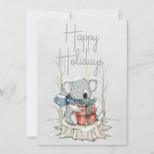 Happy Holidays Niedlich Koala Feiertagskarte