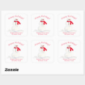 Happy Holidays Niedlich Lächeln Snowman Weihnachte Quadratischer Aufkleber (Blatt)