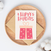 Happy Holidays - Niedlich Retro Weihnachten Postkarte