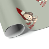 Happy Holidays Niedlich Santa Monkey Geschenkpapier (Rolleneckpunkt)