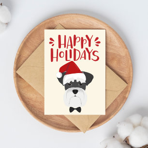 Happy Holidays - Niedlich Schnauzer Weihnachten Postkarte