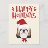 Happy Holidays - Niedlich Shih Tzu Weihnachten Postkarte (Vorderseite)
