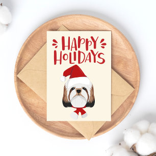 Happy Holidays - Niedlich Shih Tzu Weihnachten Postkarte