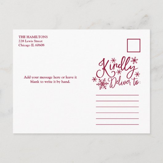 Happy Holidays Niedlich Snowflake Rustikale 4 Foto Postkarte (Rückseite)