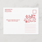 Happy Holidays Niedlich Snowflake Rustikale 4 Foto Postkarte (Rückseite)