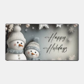 Happy Holidays Niedlich Winter Snowman Snowflake Schreibtischunterlage (Vorderseite)
