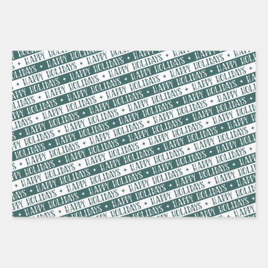 Happy Holidays niedliche Nadelstreifen rot Geschenkpapier Set (Vorderseite 3)