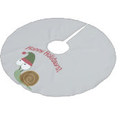 Happy Holidays Niedliche Schnecke Weihnachtself Polyester Weihnachtsbaumdecke (Schrägansicht)