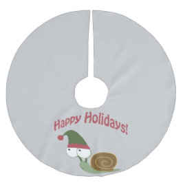 Happy Holidays Niedliche Schnecke Weihnachtself Polyester Weihnachtsbaumdecke