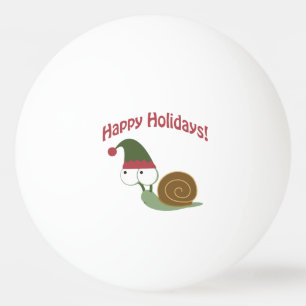 Happy Holidays Niedliche Schnecke Weihnachtself Tischtennisball