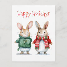 Happy Holidays - Niedliche Winter Bunnies - Weihna