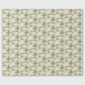 Happy Holidays Niedlicher Baum und Schneeflocken Geschenkpapier (Flach)