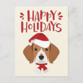 Happy Holidays - Niedlicher Beagle Weihnachten Postkarte (Vorderseite)