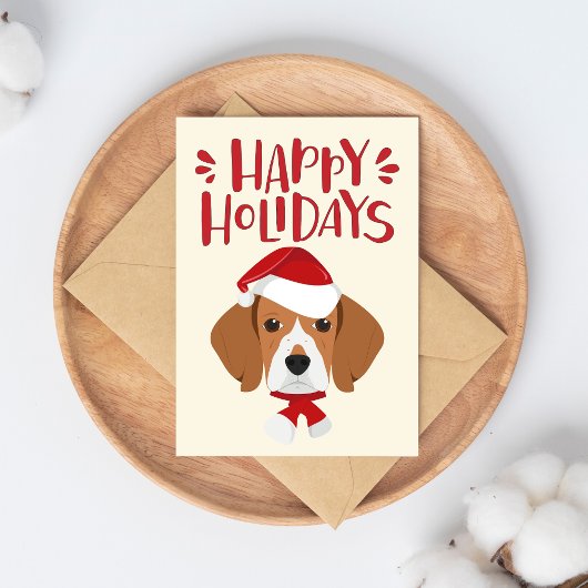 Happy Holidays - Niedlicher Beagle Weihnachten Postkarte