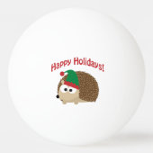 Happy Holidays Niedlicher Igel Weihnachtself Tischtennisball (Rückseite)