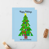 Happy Holidays Niedlicher Weihnachtsbaum #1 Weihna Mitteilungskarte (Vorderseite/Rückseite Beispiel)