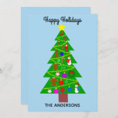 Happy Holidays Niedlicher Weihnachtsbaum #1 Weihna Mitteilungskarte (Vorne/Hinten)