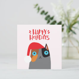 Happy Holidays - Niedlicher Weihnachtskatzenjammer Feiertagskarte