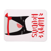 Happy Holidays - Niedlicher Weihnachtskatzenjammer Magnet (Horizontal)