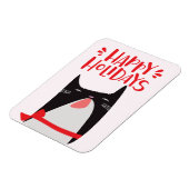Happy Holidays - Niedlicher Weihnachtskatzenjammer Magnet (Linke Seite)