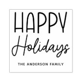 Happy Holidays Niedliches Skript Familienname Weih Gummistempel (Prägung)