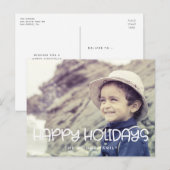 Happy Holidays Niedliches Skript-Foto Postkarte (Vorne/Hinten)