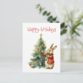 Happy Holidays - Niedliches Sonnenbad mit Weihnach Postkarte (Stehend Vorderseite)